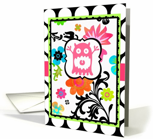 Bright Tropical Floral, I Love You So Much, on Polka Dot! card