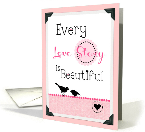 Happy Anniversary to My Spouse, 'Love Story' on Pink! card (954699)