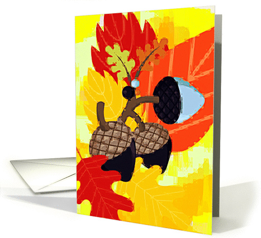 Three Lucky Acorns to Bring You Good Fortune! card (982053)