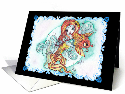 Out of the Blue - Mermaid and Koi Fantasy card (1060305)