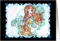 Out of the Blue - Mermaid and Koi Fantasy Card
