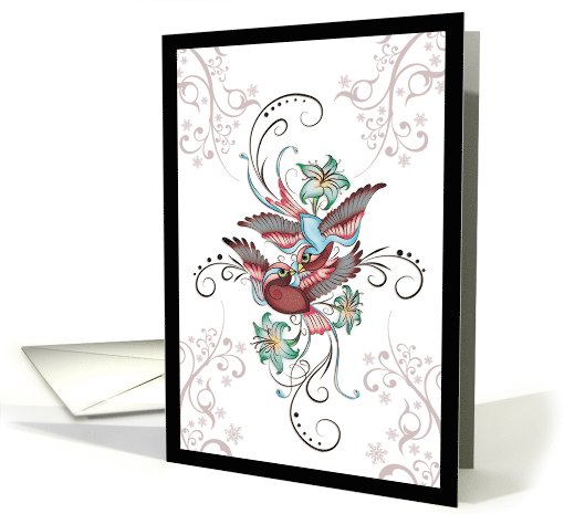 Have an Enchanting Valentine's Day Sparrows, Swirls card (895853)