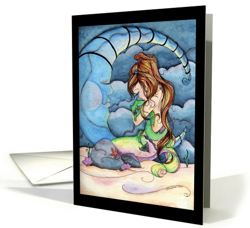 Mermaid Greetings by the Moon card (933024)