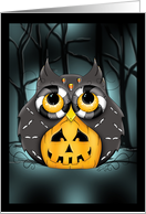 Jack-O-Lantern Wooty Owl Halloween Card