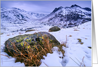 Snowy winter scene, Great Langdale, The Lake District - blank card