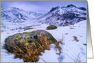 Snowy winter scene, Great Langdale, The Lake District - blank card