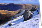 The Lake District winter mountain scene - Blank card