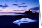 Bamburgh Castle pre dawn - Northumberland Coast - Blank card