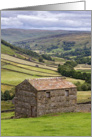 Swaledale, Barns and dry stone walls, The Yorkshire Dales - Blank card