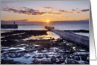 Harbour Sunset, Seahouses, Northumberland - Blank card