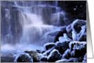 Icy waterfall, winter, - Scaleber force, The Yorkshire Dales - Blank card