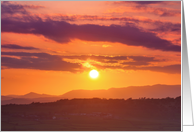 Orange sunset near Kendal, Cumbria - Blank card