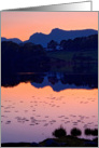 Loughrigg Tarn, Orange Sunset - The Lake District - Blank card