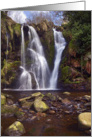 Waterfall, cascade, Valley of Desolation, Yorkshire Dales - Blank card