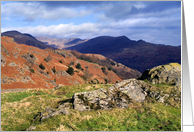 Loughrigg Fell, View towards Fairfield, The Lake District - Blank card