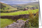 Swaledale, near Thwaite, valley view, The Yorkshire Dales - Blank card