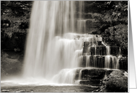 Sepia dreamy waterfall - Uldale Force Cumbria blank card