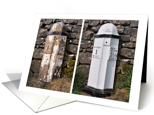 Before and After - A cumbrian mile post - Blank for your... (877036)