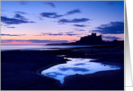 Bamburgh Castle pre dawn - Northumberland Coast - Blank card