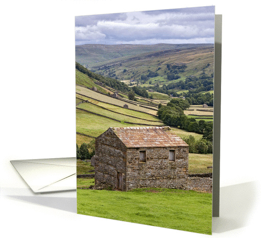 Swaledale, Barns and dry stone walls, The Yorkshire Dales - Blank card