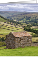 Swaledale, Barns and dry stone walls, The Yorkshire Dales - Blank card