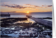 Harbour Sunset, Seahouses, Northumberland - Blank card