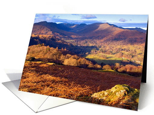 Autumn colours, Loughrigg Fell, The Lake District - Blank card