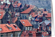 Pantiled red roofs, Robin Hood’s Bay, East Yorkshire - Blank card