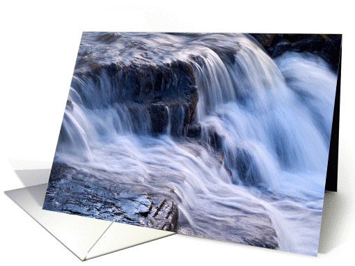 waterfall, cascade, East Gill, Keld, The Yorkshire Dales - Blank card