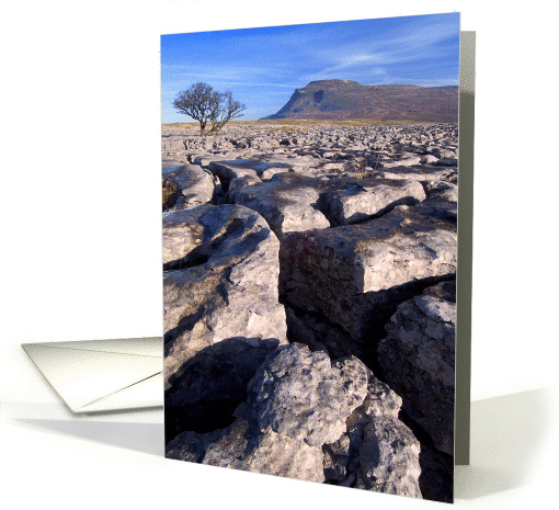Ingleborough from White Scars, Yorkshire Dales - Blank card (877481)