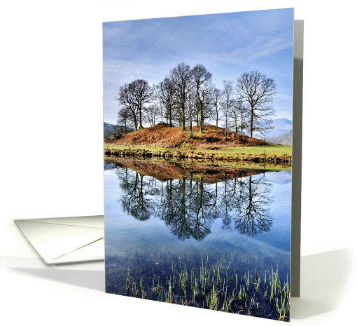Reflected trees, River Brathay - The Lake District - customisable card