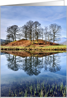 Reflected trees, River Brathay - The Lake District - customisable card