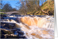 Stainforth Force, waterfall, cascade, The Yorkshire Dales - Blank card