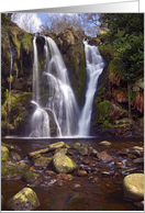 Waterfall, cascade, Valley of Desolation, Yorkshire Dales - Blank card
