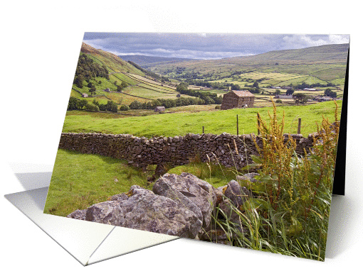 Swaledale, near Thwaite, valley view, The Yorkshire Dales - Blank card