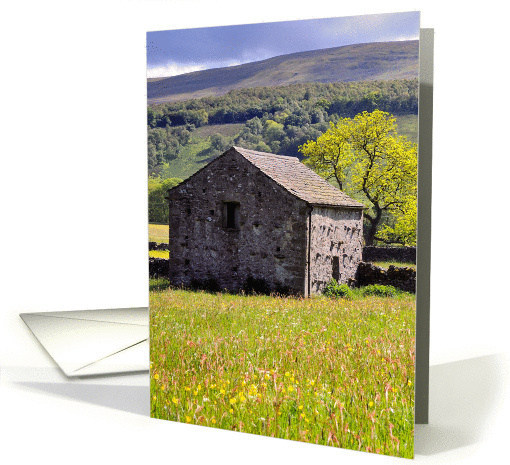 Summer Meadow and barn, The Yorkshire Dales - Customisable card