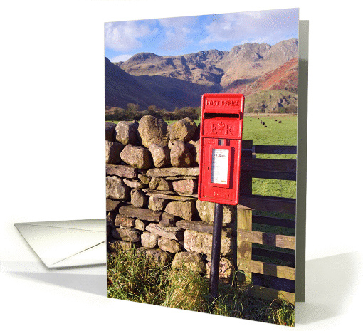 Rural post box, The Lake District, Cumbria - Blank card (879420)