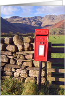 Rural post box, The Lake District, Cumbria - Blank card