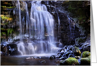 Winter waterfall partly frozen card