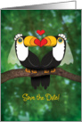 Lesbian Save The Date Wedding Announcement - Toucan Illustration card