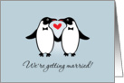 Gay Penguins Wedding Announcement card