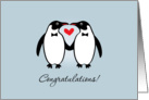 Gay Penguins Wedding Congratulations card