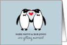 Gay Penguins Wedding Invitation card