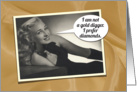Vintage Gold Digger 1940’s Birthday Gift Card or Money Holder For Her card