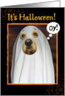 Halloween-Golden Retriever-Ghost With Sheet card