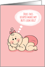 Congratulations on Baby Girl, Pink Diaper & Bow, Funny, Cute Baby Diva card