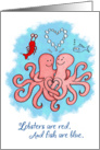 Love-Cute Octopus Couple, Illustration Card