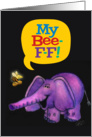 Cute Bee-F-F Bee and Elephant Friendship Card Blank Inside card