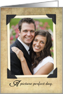 Vintage Thank You Picture Perfect Wedding Photo Card