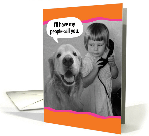 Just for fun-Vintage Photo- Golden Retriever and Young Girl card